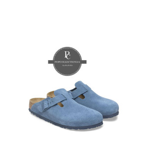 BUCKLE SUEDE CLOG MULES