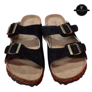 SUEDE DOUBLE BUCKLE SANDALS
