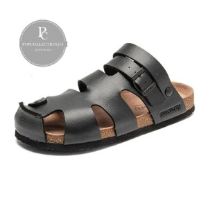 BUCKLE CORK SANDALS (CLOSED TOE)