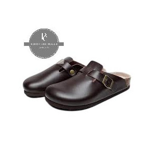 BUCKLE LEATHER CLOG MULES